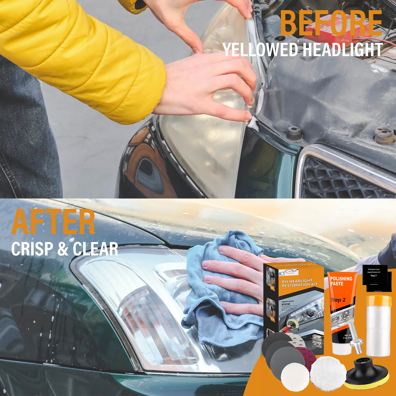 Xtremeauto Headlight Restoration Kit, With Drill Attachment - Image 3